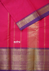 Queen's Pink - Karthigai silk cotton Bavanji and small Rudraksham big Border